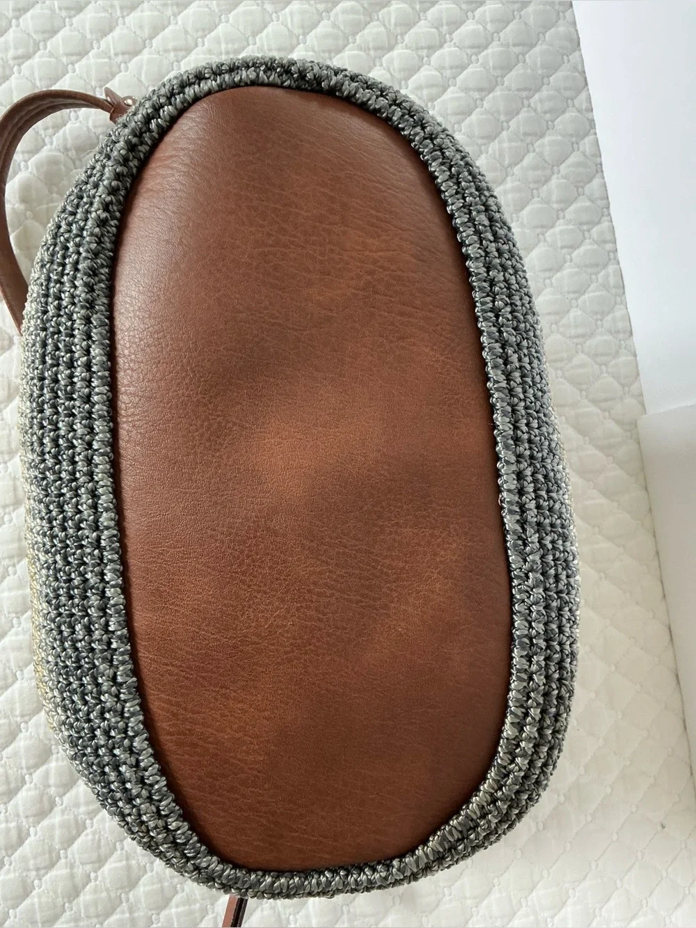 The Sak Sequoia Striped Crochet Hobo Bag in Brown and Cream